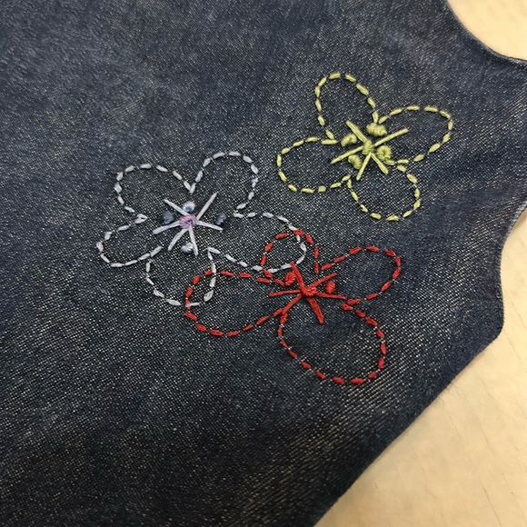 Baby Gap Y2K Floral Embroidered Denim Jumper size 12-18 months - Picture 15 of 15